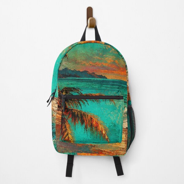 Item preview, Serenity at Twilight – Teal and Orange Tropical Ocean Sunset Sailboat designed and sold by Joey Santiago.