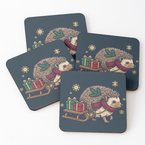 Item preview, Small Hedgehog Very Important Christmas Delivery designed and sold by ELmestka.