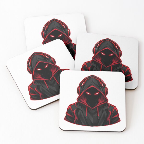 Item preview, Hooded Producer Red Glowing Eyes Neon Music Art designed and sold by T0LD Studio.