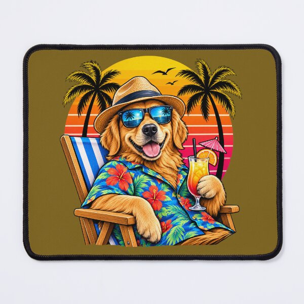 Item preview, Summer Vibes Golden Retriever Tropical Beach designed and sold by RobertArt08.