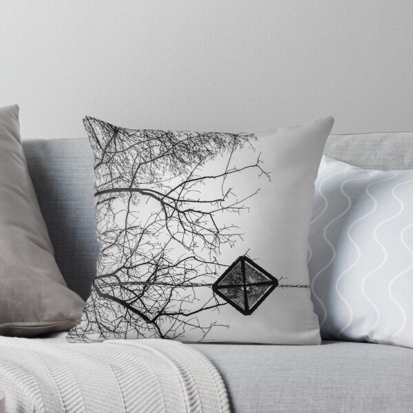 Item preview, Suspended Geometry – Minimalist Black and White Photography, Winter Trees and Geometric Lantern designed and sold by Visual Arts Dominika Cybuch.