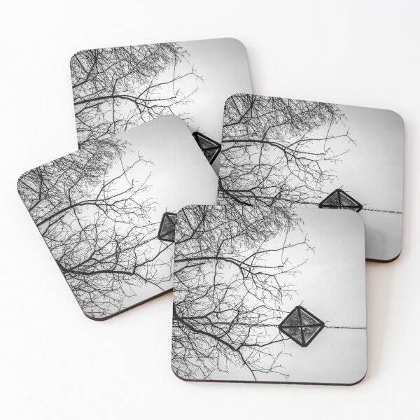 Item preview, Suspended Geometry – Minimalist Black and White Photography, Winter Trees and Geometric Lantern designed and sold by Visual Arts Dominika Cybuch.