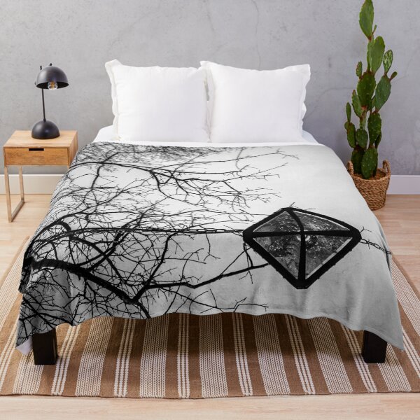 Item preview, Suspended Geometry – Minimalist Black and White Photography, Winter Trees and Geometric Lantern designed and sold by Visual Arts Dominika Cybuch.
