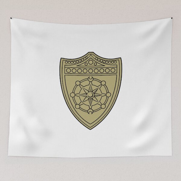 Item preview, Gothic Gold Shield Emblem with Mystical Compass and Moon Symbols designed and sold by creatingmouseshop.