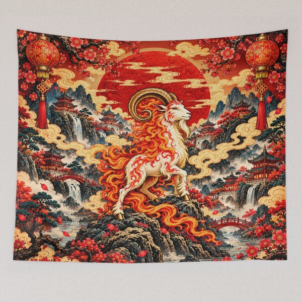 Item preview, 2027 Fire Goat – Lunar New Year | Mystical Chinese Zodiac Art designed and sold by OzyWear.