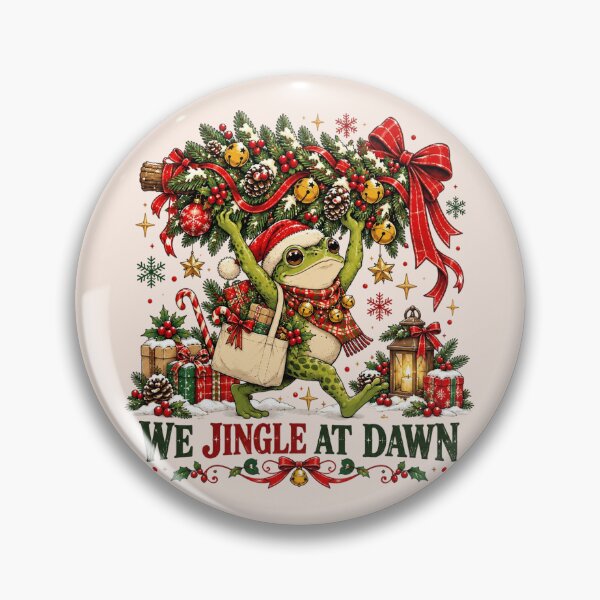Item preview, We Jingle at Dawn Funny Christmas Frog, Cute Vintage Retro Frog, Whimsical Holiday Humor, Festive Xmas Frog Lover Gift designed and sold by Quiajia.