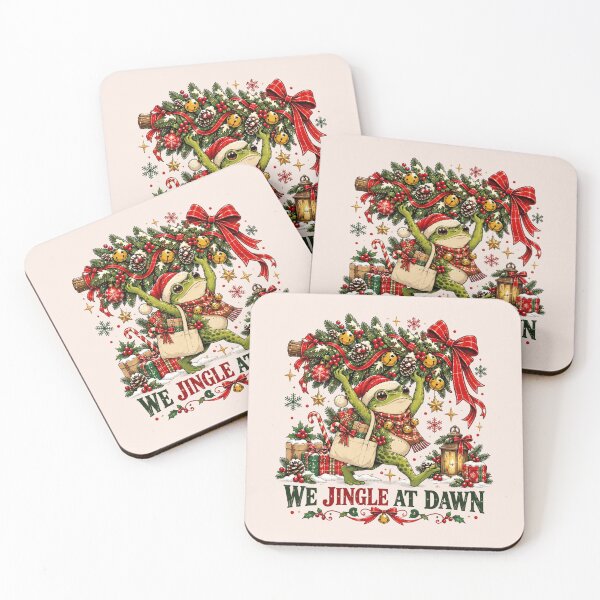 Item preview, We Jingle at Dawn Funny Christmas Frog, Cute Vintage Retro Frog, Whimsical Holiday Humor, Festive Xmas Frog Lover Gift designed and sold by Quiajia.