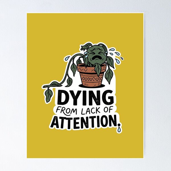 Item preview, Dying From Lack Of Attention Crying Houseplant designed and sold by LayercraftArt.