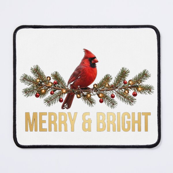 Item preview, Merry & Bright Christmas Cardinal with String Lights designed and sold by Nusrat002.
