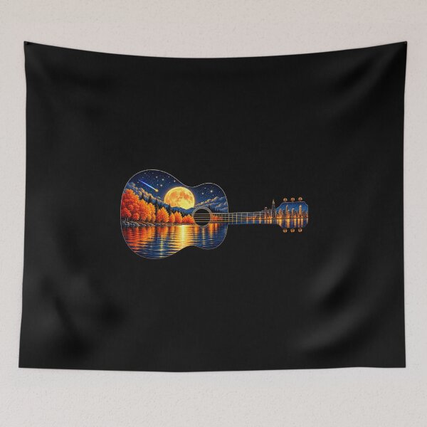 Item preview, Guitar Landscape with Autumn Lake designed and sold by anapldv.