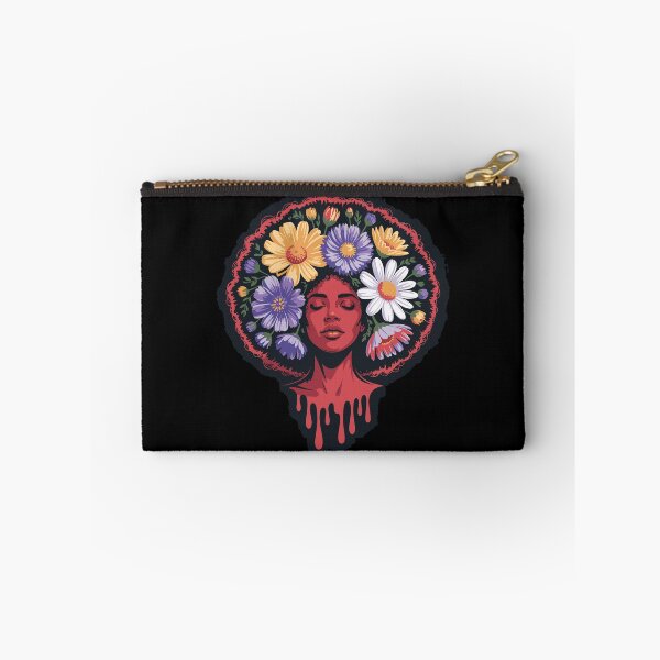 Item preview, Afro in Bloom – Psychedelic Floral Woman Portrait designed and sold by TipTop GFX.