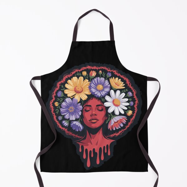 Item preview, Afro in Bloom – Psychedelic Floral Woman Portrait designed and sold by TipTop GFX.