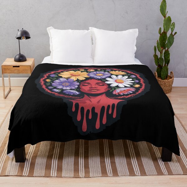 Item preview, Afro in Bloom – Psychedelic Floral Woman Portrait designed and sold by TipTop GFX.