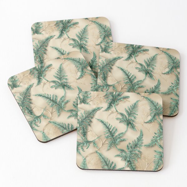 Item preview, Luxury Gold Fern & Emerald Botanical Leaves Seamless Pattern 01 designed and sold by The Design Asset Station.