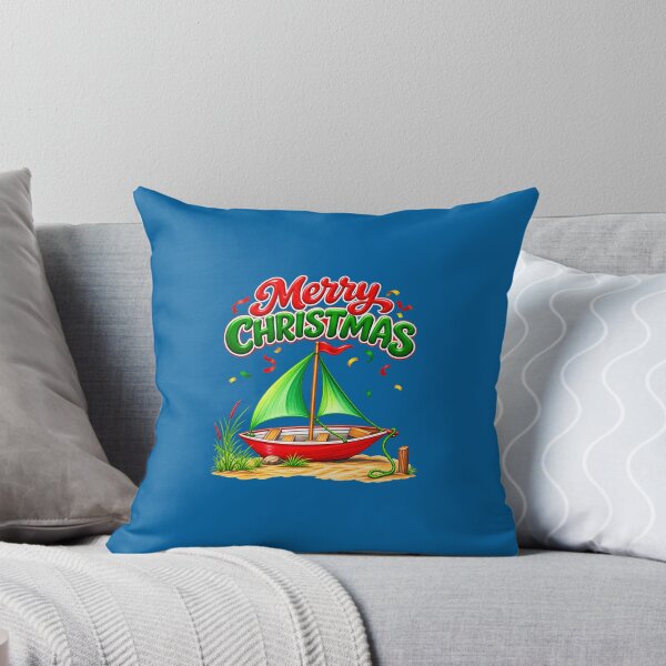 Item preview, Merry Christmas Sailboat – Red and Green Festive Design designed and sold by annenambiro.