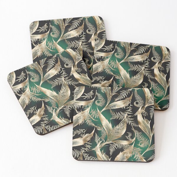 Item preview, Elegant Golden Foliage Dark Vintage Botanical Pattern 02 designed and sold by The Design Asset Station.