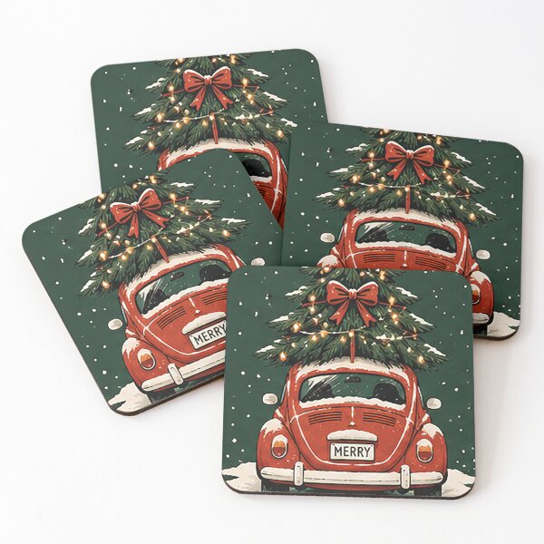 Item preview, Vintage Red Car with Christmas Tree – Retro Holiday Winter Design designed and sold by Sara-Ai.