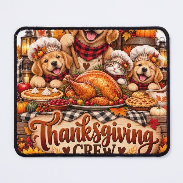 Item preview, Thanksgiving Crew Golden Retriever Cat Chef Harvest Feast designed and sold by Sudhanshumaurya.