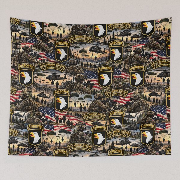 Item preview, 101st Airborne Division Screaming Eagles Military Collage Pattern designed and sold by Military Insignia Products.