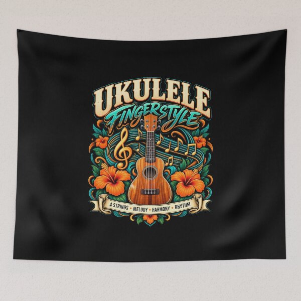 Item preview, Fingerstyle Ukulele with Tropical Hibiscus designed and sold by anapldv.