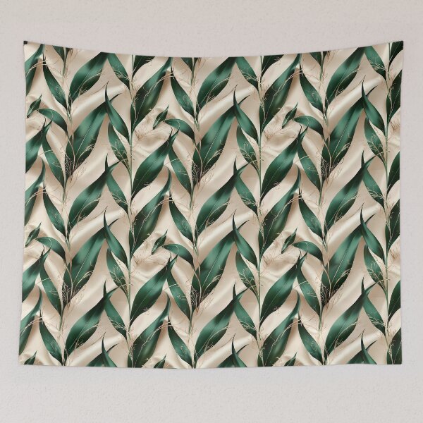 Item preview, Luxury Gold Fern & Emerald Botanical Leaves Seamless Pattern 03 designed and sold by The Design Asset Station.