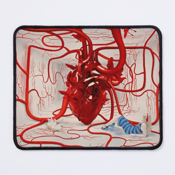 Item preview, Surreal Anatomical Heart Room with Headphones and Blood Vessels Grid designed and sold by Vizerskaya.