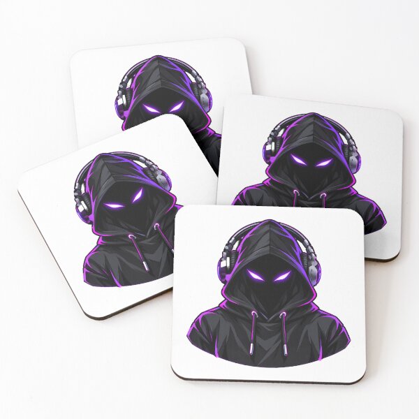 Item preview, Hooded Producer Violet Glowing Eyes Neon Music Art designed and sold by T0LD Studio.