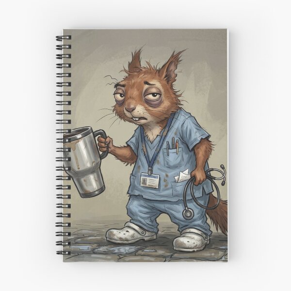 Item preview, Funny Exhausted Ward Nurse Squirrel Hospital Shift Worker Art designed and sold by Englandbear.