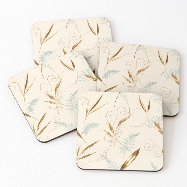 Item preview, Elegant Golden Foliage Dark Vintage Botanical Pattern 04 designed and sold by The Design Asset Station.