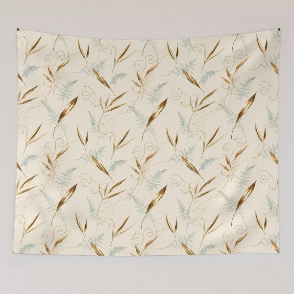 Item preview, Elegant Golden Foliage Dark Vintage Botanical Pattern 04 designed and sold by The Design Asset Station.