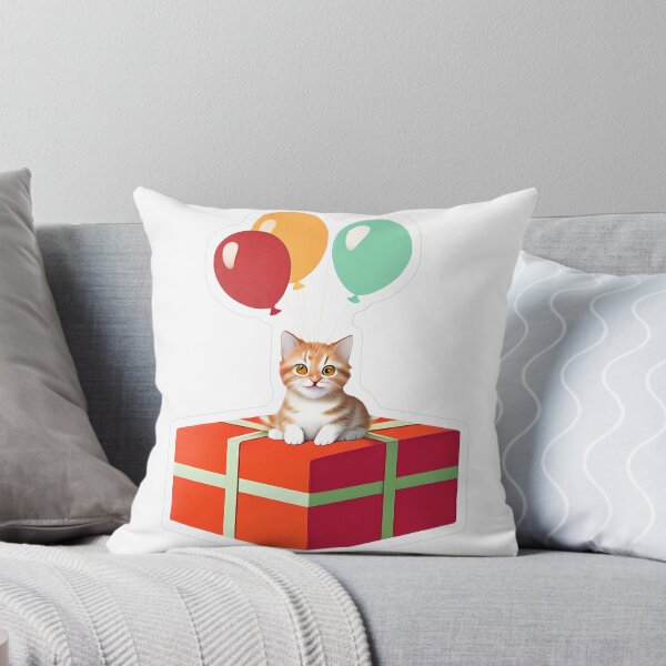 Item preview, Cheerful Tabby Kitten with Balloons designed and sold by For-Cat Studio.