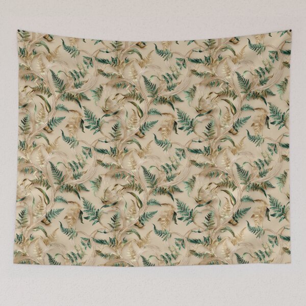 Item preview, Elegant Golden Foliage Dark Vintage Botanical Pattern 06 designed and sold by The Design Asset Station.
