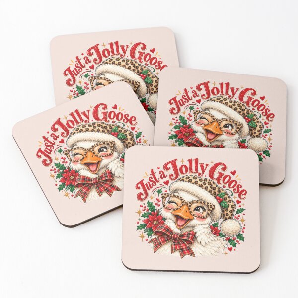 Item preview, Jolly Christmas Goose, Cute Retro 90s Vintage Holiday Illustration, Whimsical Silly Goose with Polka Dots and Stripes, Nostalgic Xmas Aesthetic designed and sold by Quiajia.