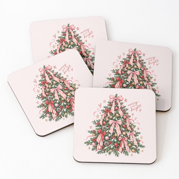 Item preview, Christmas Tree with Bows, Cute Coquette Christmas Aesthetic, Vintage Holiday Ribbon, Girly Preppy Xmas Tree, Festive Winter Gift designed and sold by Quiajia.