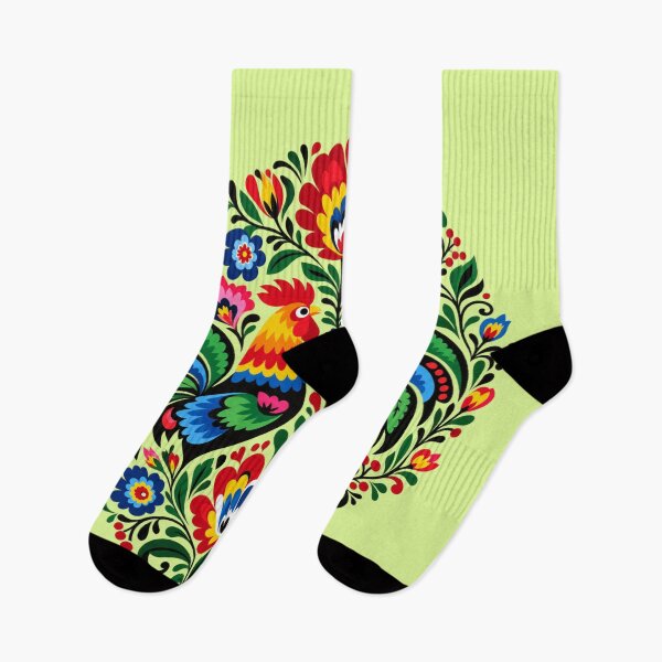 Item preview, Arte popular polaco: gallos y flores coloridas designed and sold by Cleora Art .