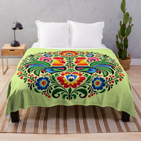 Item preview, Polish Folk Art – Colorful Roosters and Flowers designed and sold by Cleora Art .