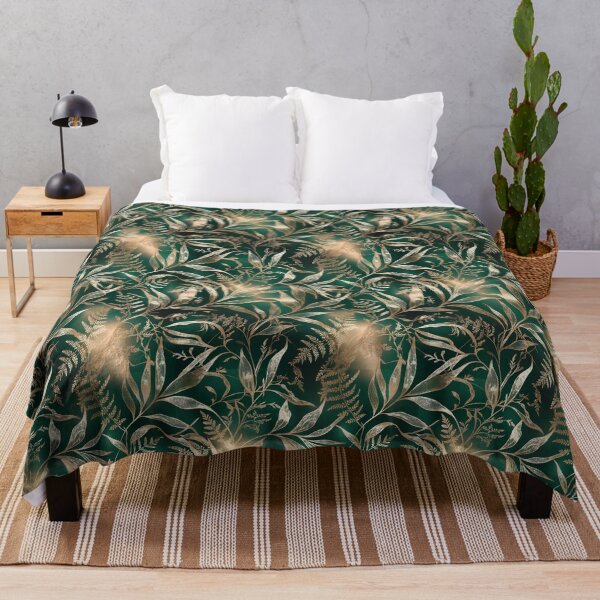 Item preview, Elegant Golden Foliage Dark Vintage Botanical Pattern 10 designed and sold by The Design Asset Station.