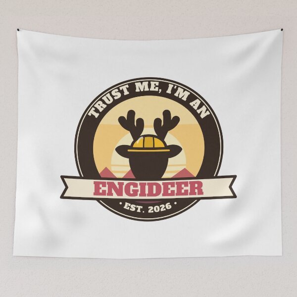 Artikelvorschau, Vertrau mir, ich bin ein Engideer – Retro Sunset Deer Badge entworfen und verkauft von SailWolf--.
