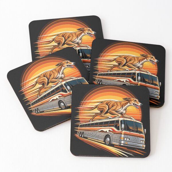 Item preview, Racing Sighthound on a Vintage Bus designed and sold by anapldv.