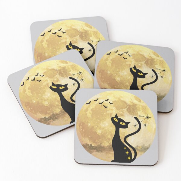 Item preview, Cool cat and moon - halloween and all year-round designed and sold by 247DesignStudio.