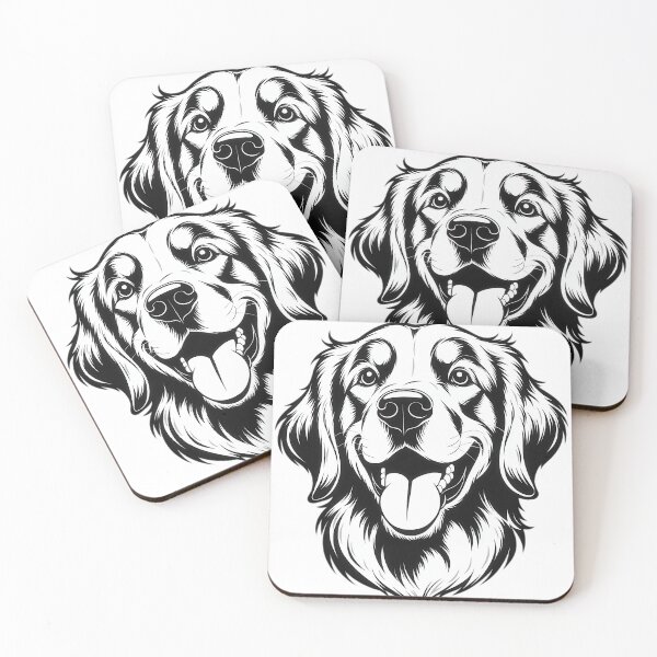 Item preview, Golden Retriever head portrait with panting tongue designed and sold by Rostislav Bouda.