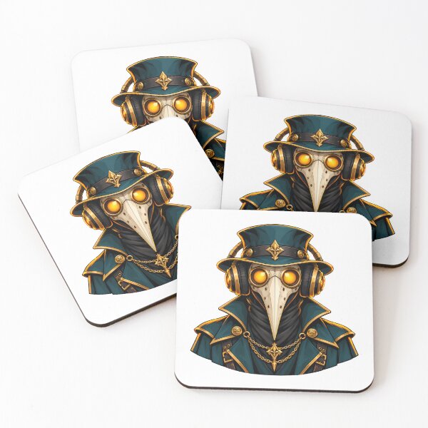 Item preview, Plague Doctor with Headphones Steampunk Neon Music Art designed and sold by T0LD Studio.