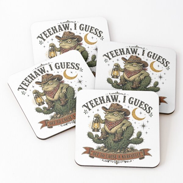 Item preview, Yeehaw I Guess Off To Cause A Kerfuffle - Funny Western Cowboy Toad Frog Meme designed and sold by SwushosShirtz.