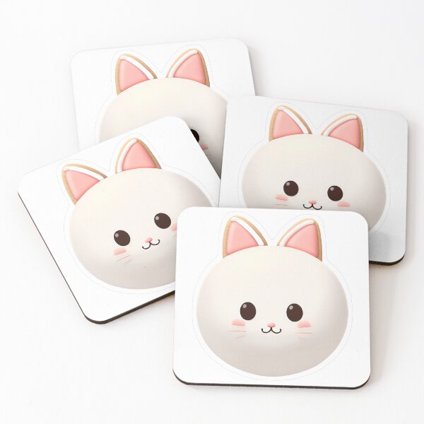 Item preview, Cute White 3D Cat Head designed and sold by For-Cat Studio.