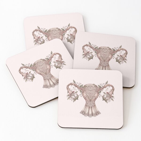 Item preview, Botanical Uterus Fine Art Floral Anatomical Illustration designed and sold by NadinArtStudio.