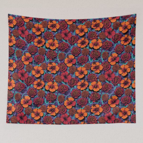 Item preview, Exotic Garden Blooming Flowers Pattern 02 designed and sold by The Design Asset Station.