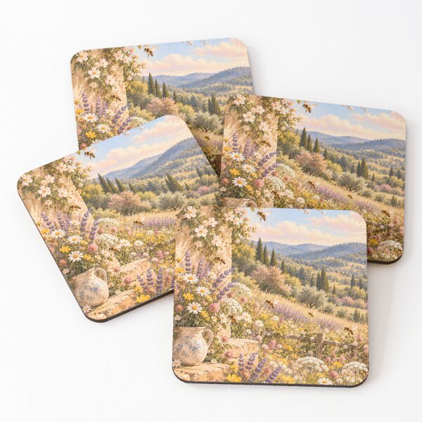 Item preview, Cottagecore Wildflower Meadow Tuscany Landscape Oil Painting designed and sold by Jozefin's Studio.