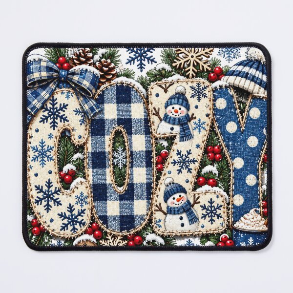 Item preview, Cozy Winter Snowman, Cute Plaid and Polka Dot Snowflake Pattern, Whimsical Retro Winter, Festive Snowy Season Aesthetic designed and sold by Quiajia.