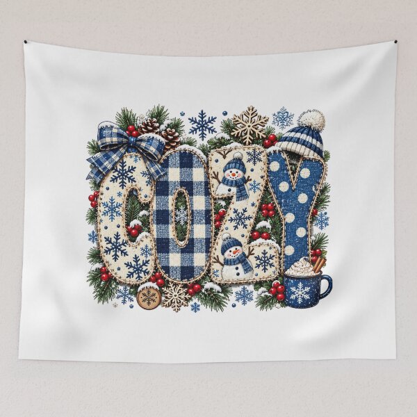 Item preview, Cozy Winter Snowman, Cute Plaid and Polka Dot Snowflake Pattern, Whimsical Retro Winter, Festive Snowy Season Aesthetic designed and sold by Quiajia.