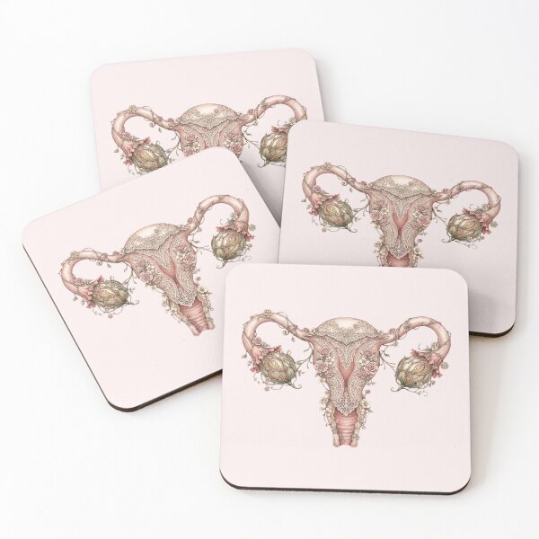 Item preview, Floral Uterus Vintage Lace Women's Health Anatomy designed and sold by NadinArtStudio.